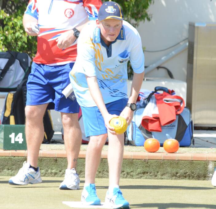 Forster bowler Keedan McGuire on the mat for Zone 11 in the clash against Illawarra.