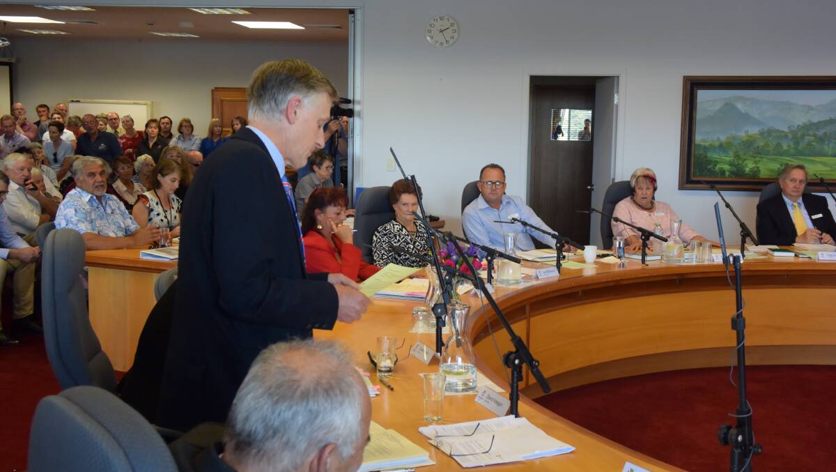 The first meeting of MidCoast Council in the Taree chambers on September 27.