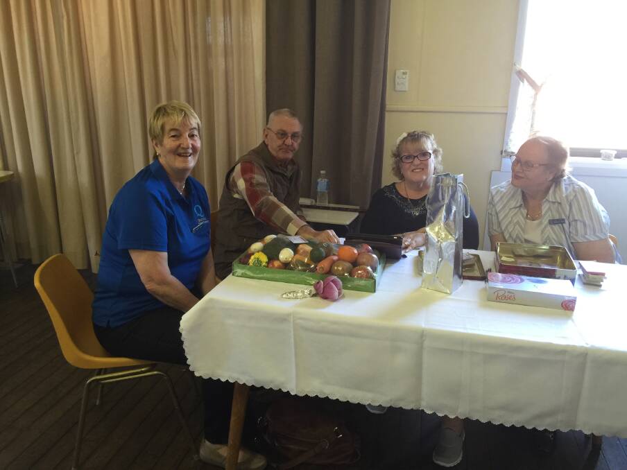 Pauline Howes,Alan Sheppard, Jane Morris and Margaret Astle enjoying a cup of soup and a slice.