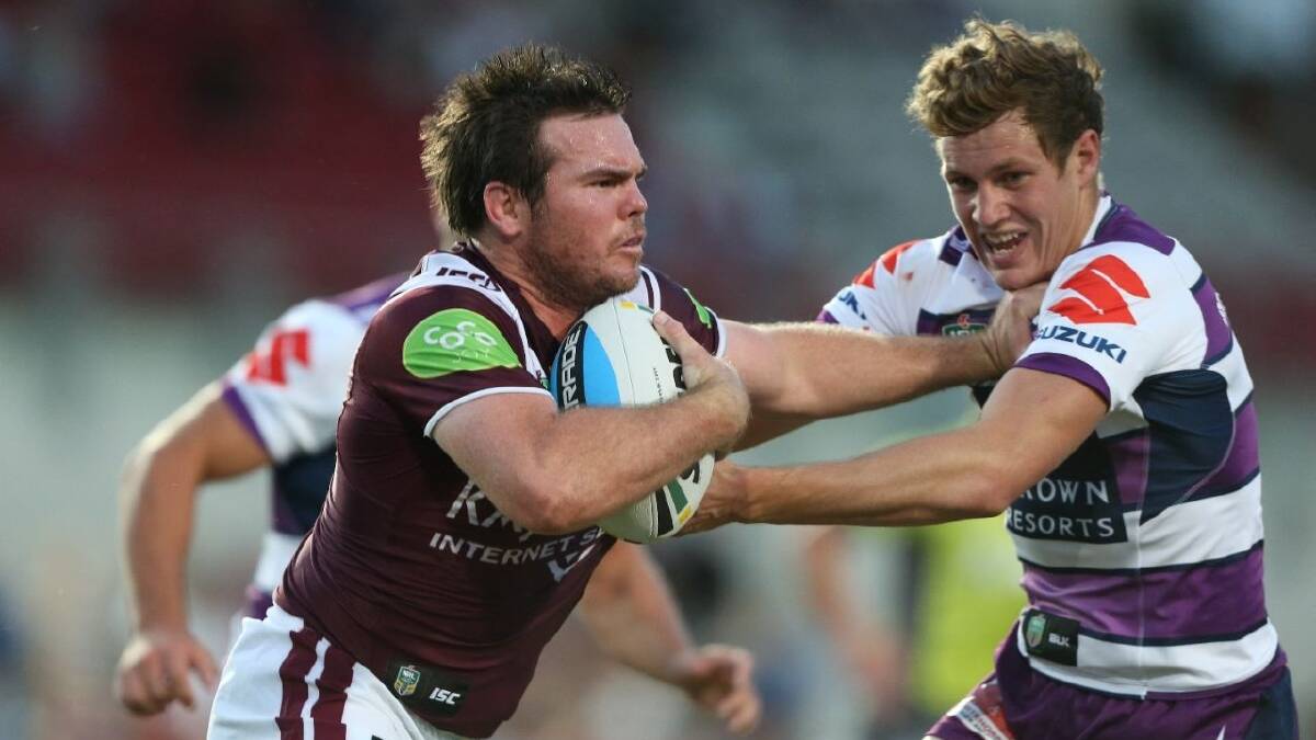 Jamie Lyon playing for Manly.