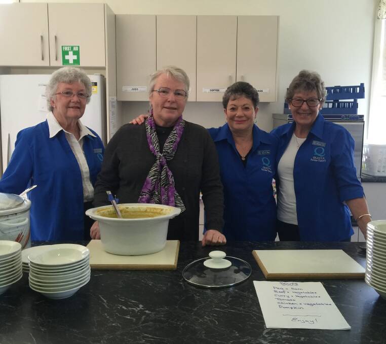 Serving up the soup are Quotarians Carolyn Sheppard, Susan Haschek, Ronnie de Plater and Nerelle Duff.
