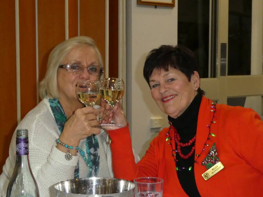  Camilla Mason and Helen McSweeny toast View's annual Christmas in July celebration.