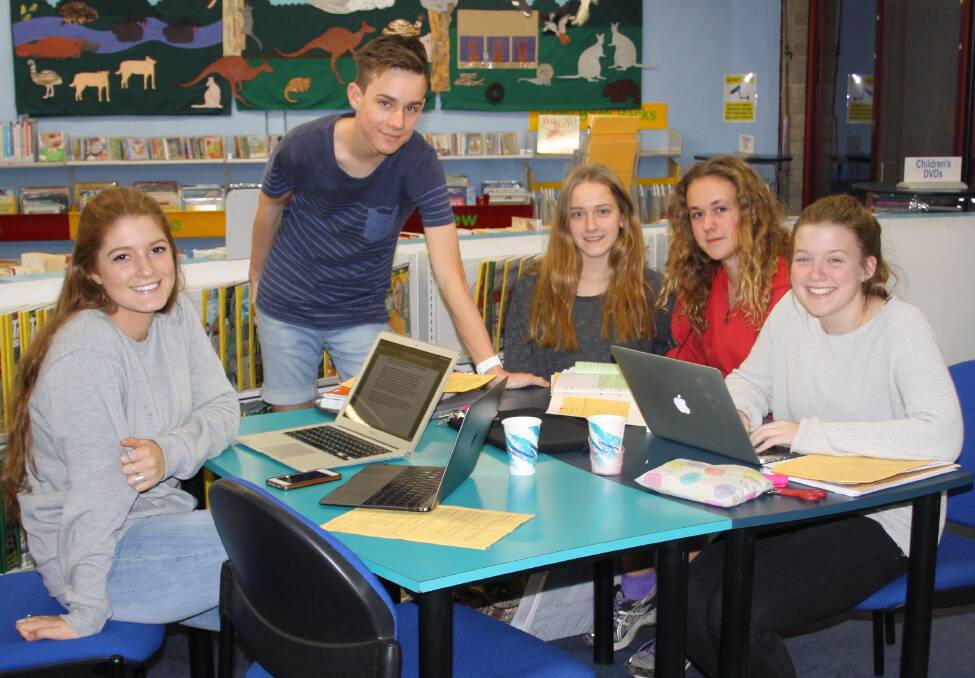 Olivia Luff, Jesse Goodwin, Georgina Clough, Izabella Hillier and Bethany Katen have taken advantage of the Forster library's study nights program.