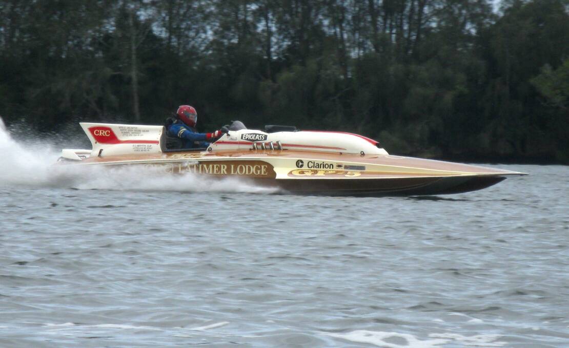 FULLY RESTORED: Spectacular grand prix hydroplane "CRC Latimer Lodge" has just undergone a full restoration by Graham Howard from Wisemans Ferry.