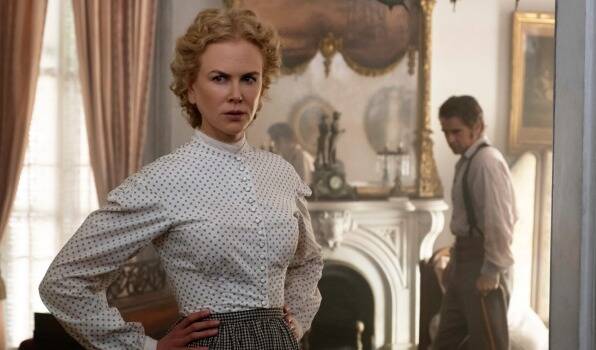 Beguiling: Nicole Kidman is the namesake headmistress of Miss Martha Farnsworth Seminary for Young Ladies. Colin Farrell, is  a wounded Yankee deserter, who brings tension into this typically Southern scene of repressed sexuality. 

