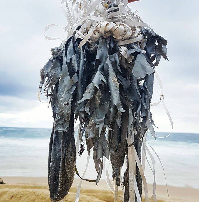 Tina Gogerly recently found this bunch of balloons washed up on a beach near Forster.