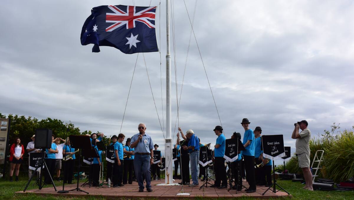 Last year's flag raising ceremony for Forster Tuncurry.