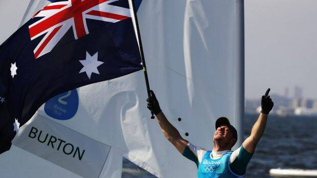 Golden moment: Australia's Tom Burton celebrates.  Photo: Getty Images