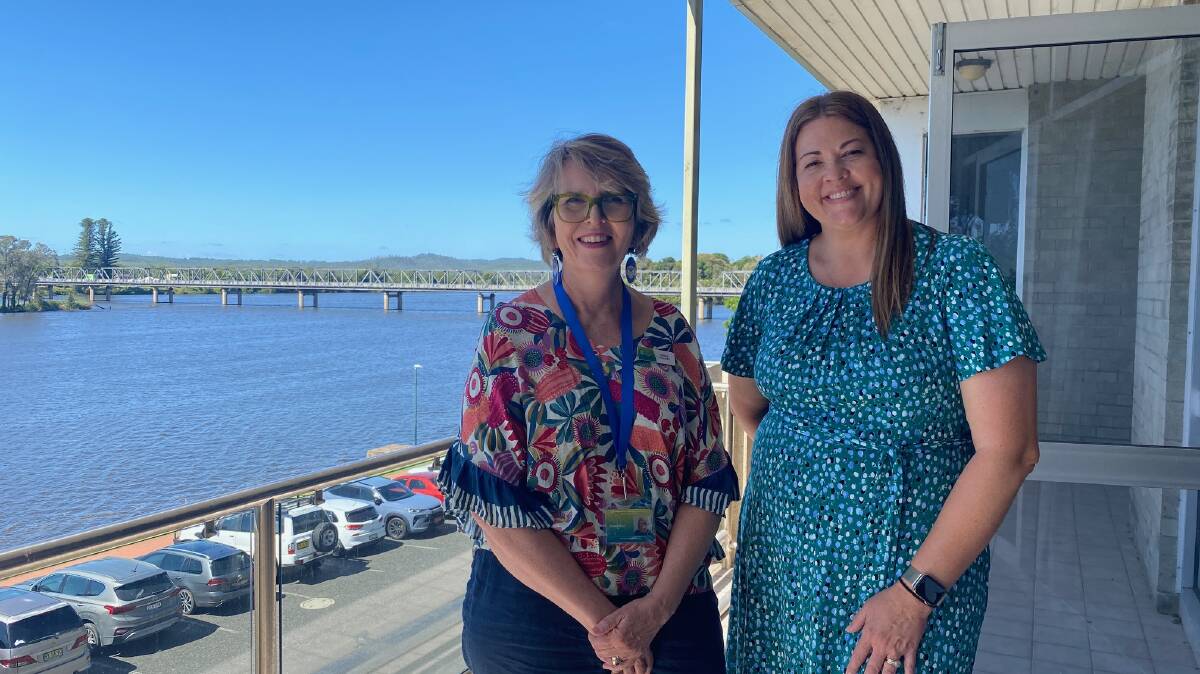 Taree Universities Campus CEO Donna Ballard and Member for Myall Lakes Tanya Thompson on the verandah of TUC's new home. Picture Julia Driscoll.
