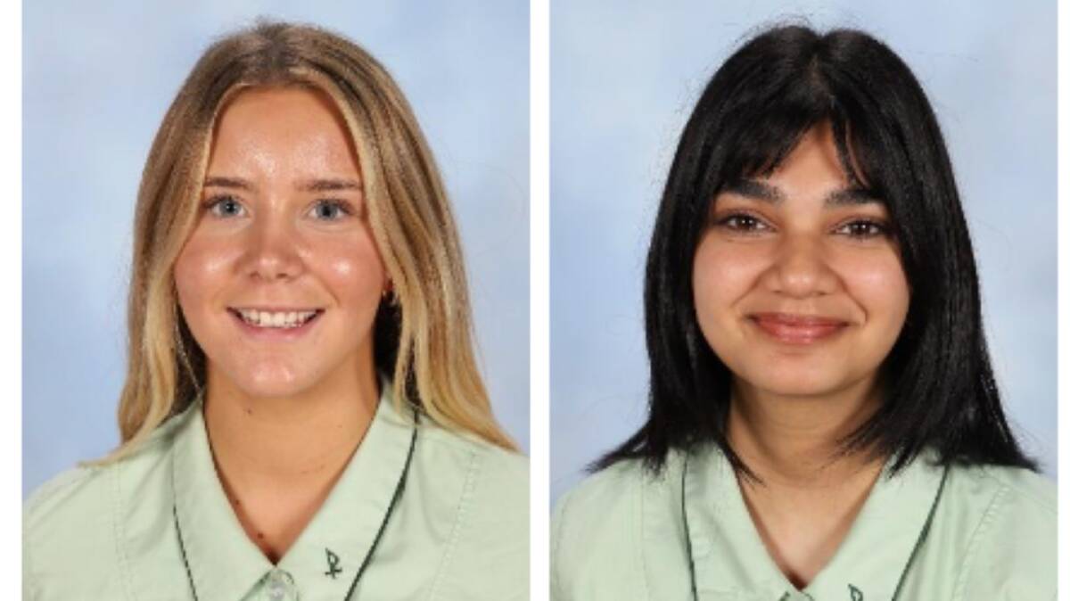 2023 Dux of St Clare's High School Maria Radburn (left) and Shifa Saeed (right) both received ATARs of above 90 per cent. Pictures supplied.