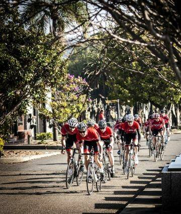 Ghostbusting: Lycra-clad cyclists in Rookwood Cemetery. Photo: Philip Le Masurier