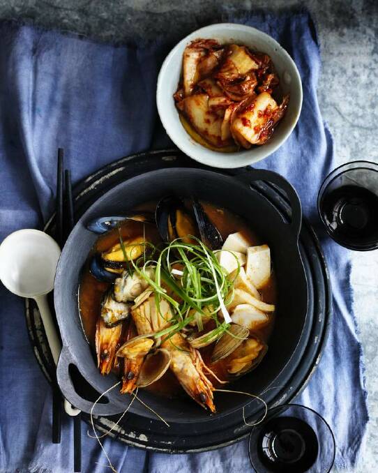Hotpot: Neil Perry's speedy seafood stew is spiced up with Korean gochujang paste <a href="http://www.goodfood.com.au/good-food/cook/recipe/koreanstyle-seafood-stew-20140512-384jk.html"><b>(recipe here).</b></a> Photo: William Meppem