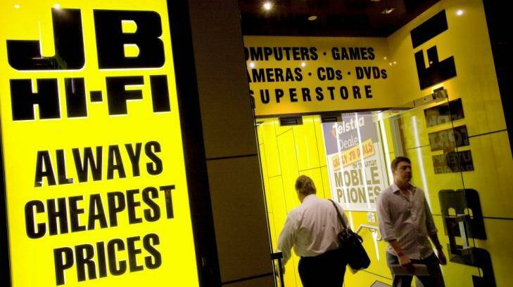 Harvey Norman, Adairs, JB HiFi and Breville were all ranked as a buy. Photo: Glenn Hunt