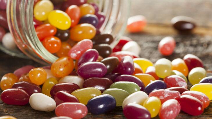 Shine on: Shellac looks great on nails ... and jelly beans.