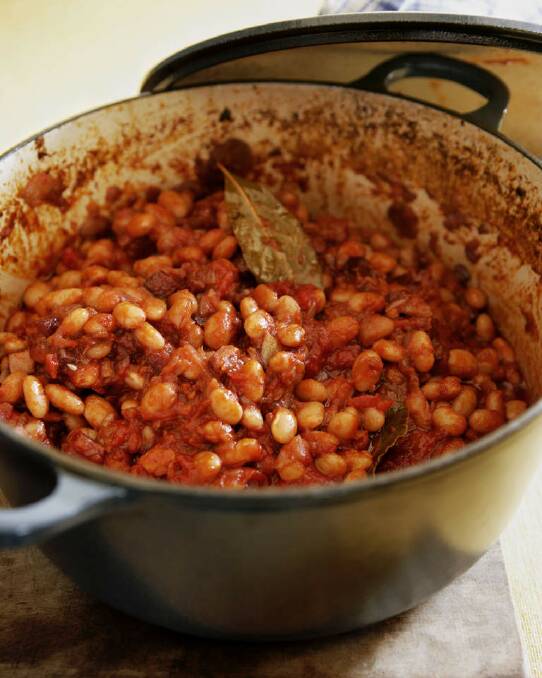 Jane and Jeremy Strode's recipe for home-made baked beans could be adapted for use in a camp oven <a href="http://www.goodfood.com.au/good-food/cook/recipe/homemade-baked-beans-20111018-29w9a.html"><b>(recipe here).</b></a> Photo: Jennifer Soo