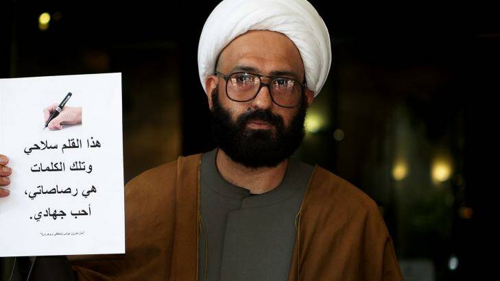 Hate mail: Man Haron Monis outside the Downing Centre in 2010. Photo: Kate Geraghty