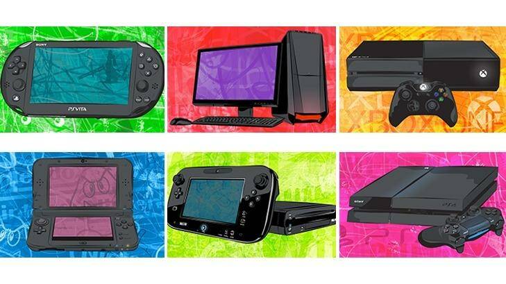The six main gaming machines heading into 2016: The PlayStation Vita, Nintendo 3DS, PC, Nintendo Wii U, Xbox One and PlayStation 4.