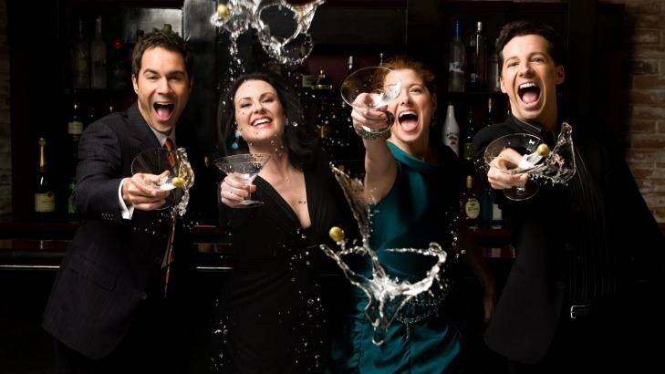 Megan Mullally, second left, playing  Karen Walker who revels in her drunkenness in <i>Will & Grace</i>. Photo: Supplied