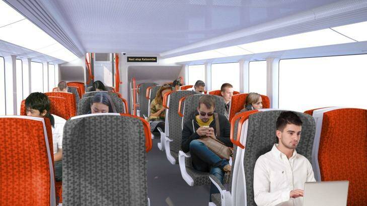The intercity trains will have two-by-two seating on the upper and lower decks. Photo: Supplied