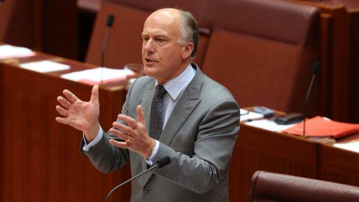 Eric Abetz maintains the pays of department cleaners have not been cut. Photo: Andrew Meares