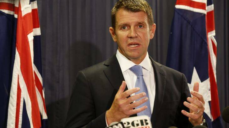 "We will not tolerate corruption in this state": Mike Baird at Tuesday's press conference. Photo: Peter Rae