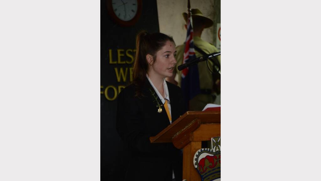 Taree High School leader Madeline Heron - Anzac Day - Taree 2014