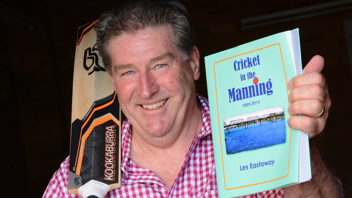 Les Eastaway with a copy of his book, Cricket in the Manning. The book will be launched in December.