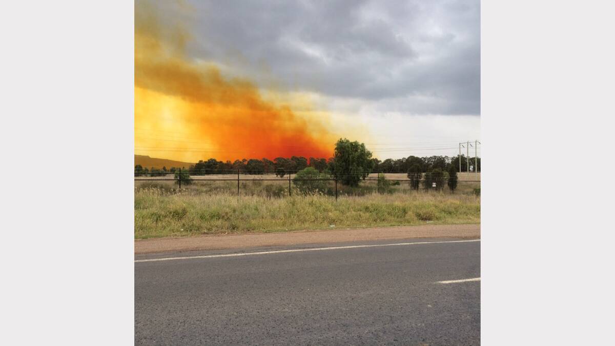 FALLOUT: The sky above Mount Arthur Mine near Muswellbrook turns a bright orange due to the toxic fumes.