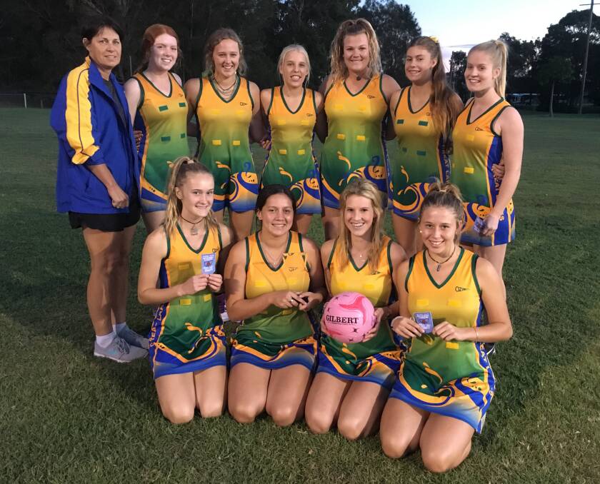 Members of the winning Great Lakes under 17s representative team (back) Brooke Berg, Tully Church, Jess McCarthy, Ellie Johnston, Anika Hudson, Claire Horn (front) Mia Williams, Taleesha Black, Phoebe-Eve Hill and Chelsea Herb.