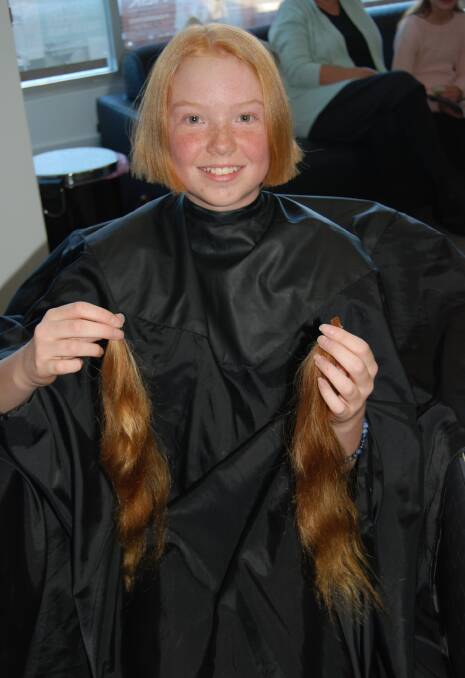 NEW LOOK: Ava Manning after having 35cm of her hair chopped off for the Princess Charlotte Alopecia Foundation.