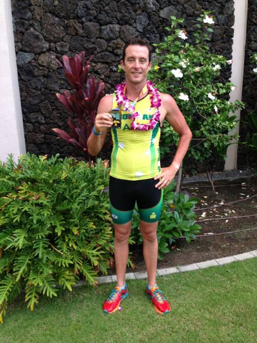 IMPRESSIVE TIME: Forster’s Hayden Smith after competing in the Ironman World Championships in Hawaii. Smith finished the race in under 10 hours.  
