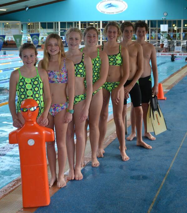 OFF TO STATE CHAMPS: Forster Surf Life Saving Club members Freyja Cornish,Georgia Hadenham, Karla Berg, Misty Cornish, Chelsea Herb, Zack Hender and Forbes Thurtell will head to Woy Woy next weekend for the NSW State Pool Rescue Championships.  
