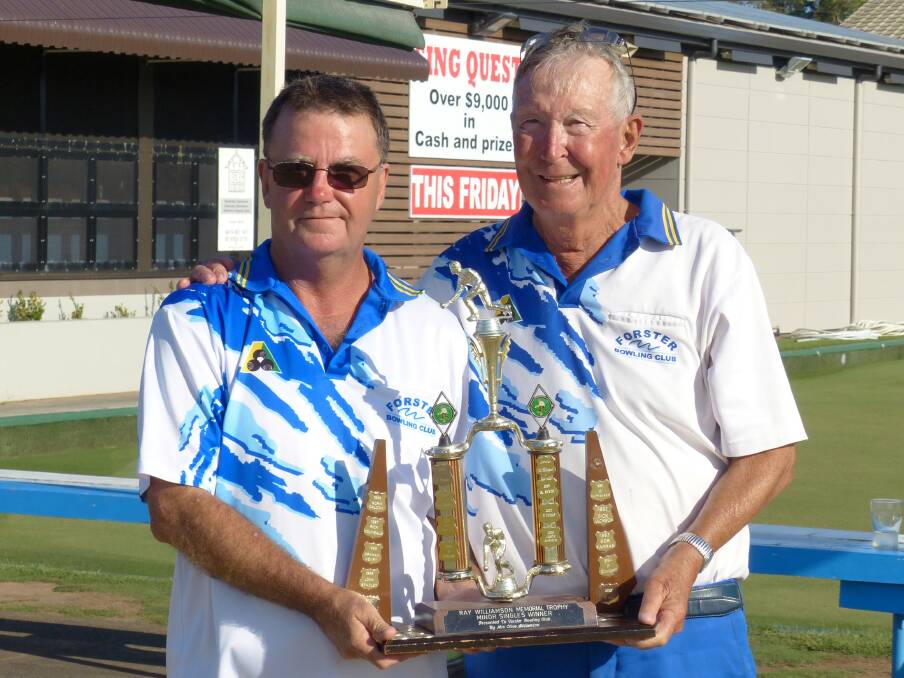 WINNERS: Mick Pole and Roger Pike defeated Tony Harris who was a substitute for Don Beuzeville and John Lazarevich in the Pairs Championship. 