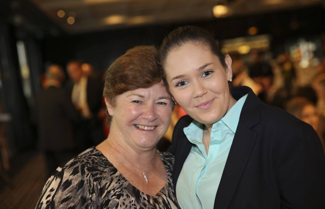 GREAT LAKES COLLEGE STUDENT: HSC student Nicole Jones with her proud mother Suzanne Newtown. 