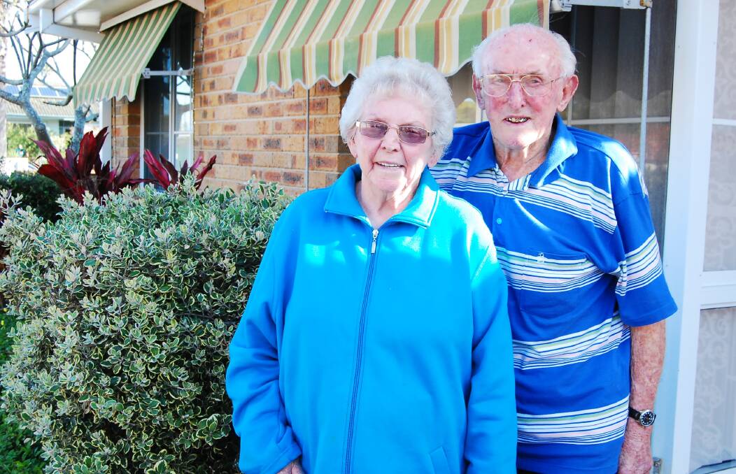 NOW AND THEN: Shirley and Jim Laws at home in Tuncurry. 
