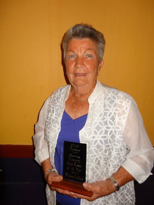 DEDICATED MEMBER: Tuncurry Sports Women’s Bowling Club president Wilma Collins was awarded Club Person of the Year for her dedication to the club over many years.  