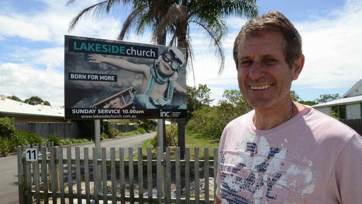 BACK HOME: Lakeside Church pastor Daryll Moran is thrilled that the church is finally coming back to its original home eight months after the deadly explosion at a nearby house. 