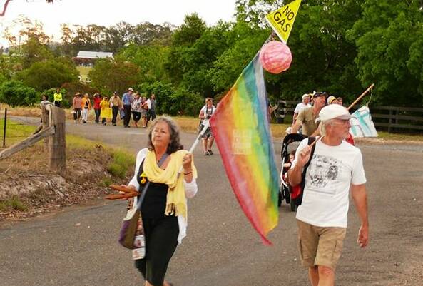 TUNCURRY WALK THIS WEEKEND: Great Lakes Councillor Linda Gill took part in the lantern walk at Fairbairns Lane, Gloucester, where the CSG operations are located.  