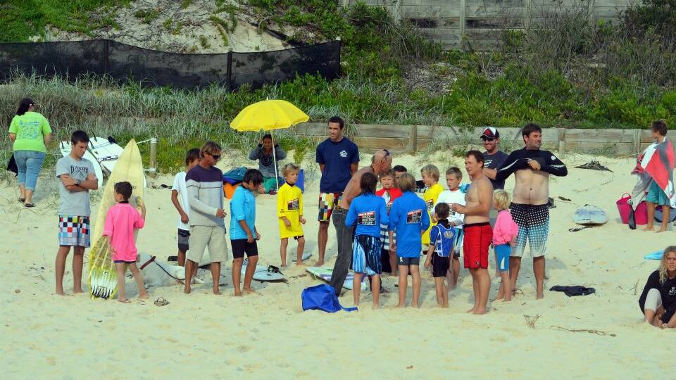 Boomerang Beach Boardirders has attracted more and more younger members this year. Pictured are members at the club's recent monthly meet.  