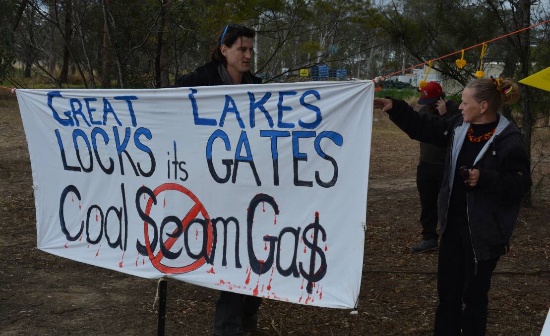 FEARS FOR THE FUTURE: Protesters outside AGL’s office in Gloucester. 