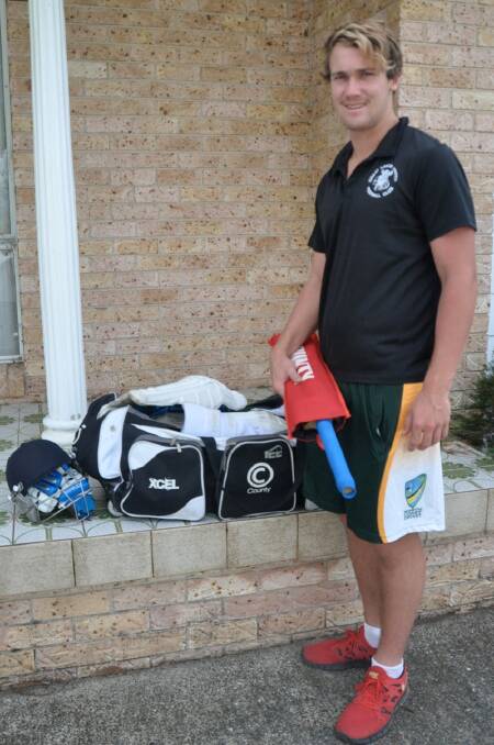 PACKED AND READY: Great Lakes cricketer, Bryan Warren, is heading to England and the Richmond Cricket Club.  