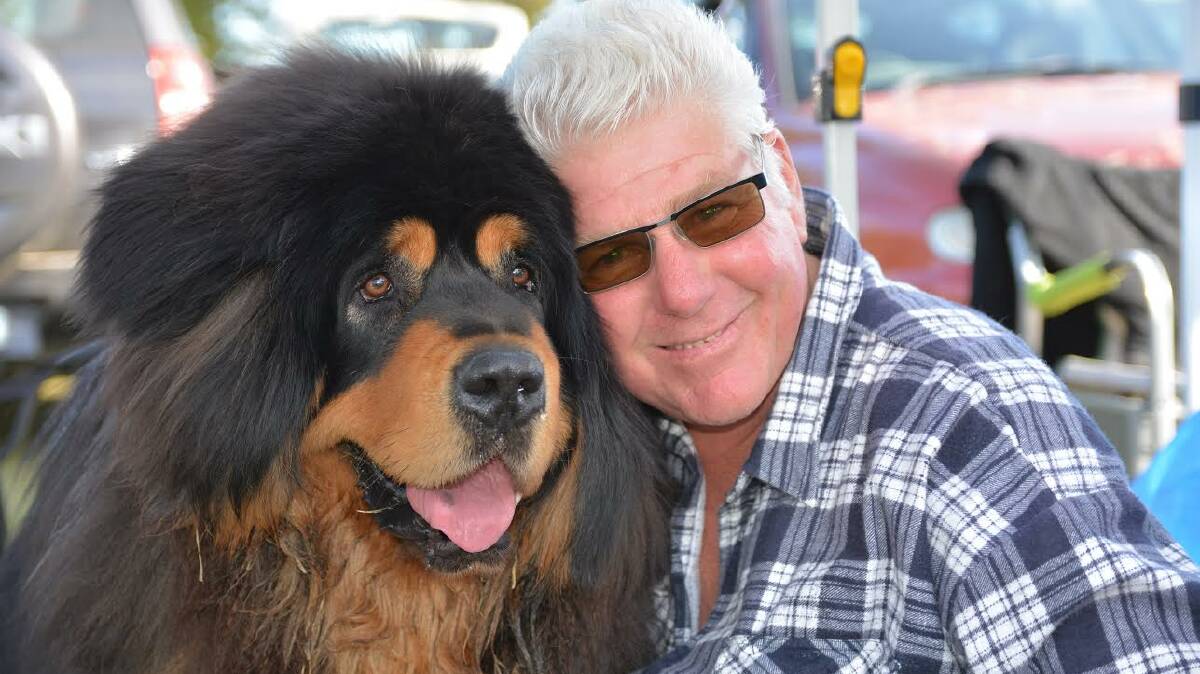 STRONG AND LOYAL: The two loves of Lorraine Kendall’s life are Bear the Tibetan Mastiff and her husband Christopher.