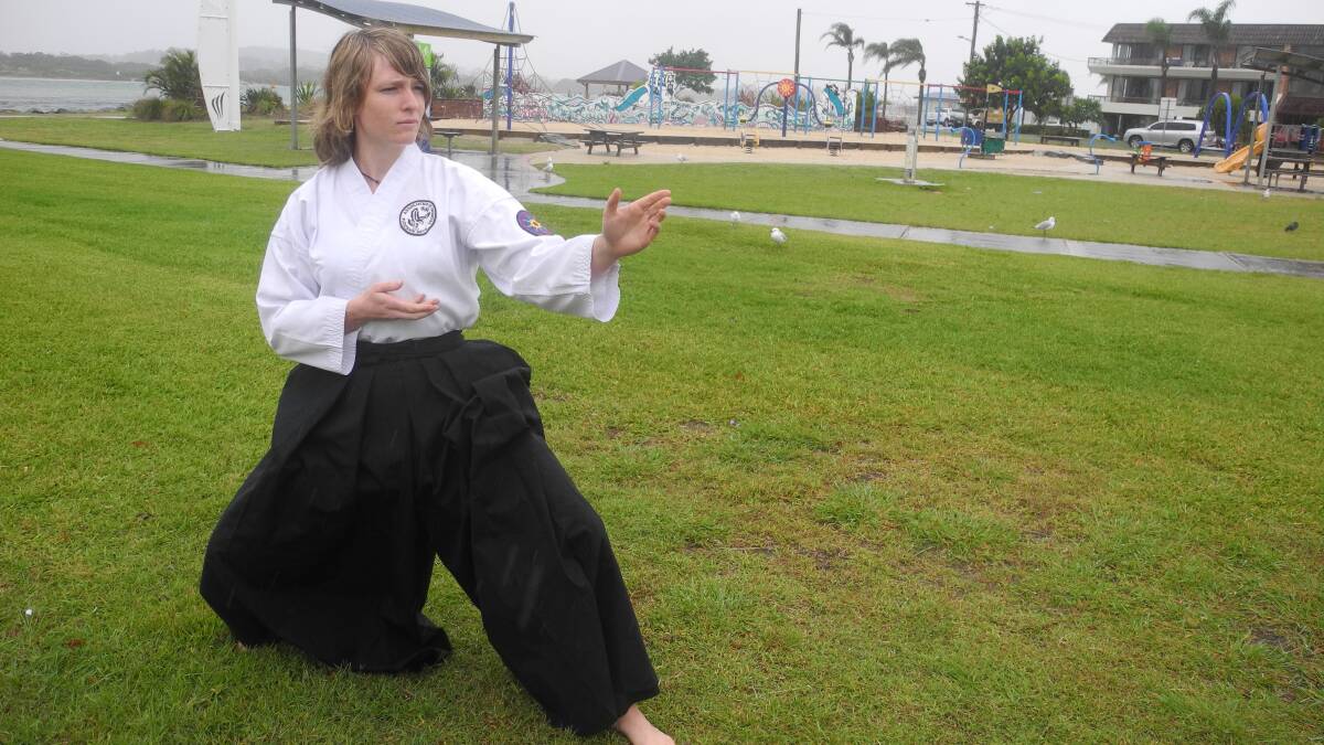Fudoshin Budo Ryu assistant instructor Haley Stewart is raising awareness about domestic violence and recently taught a self-defence class for women at Tuncurry.  

