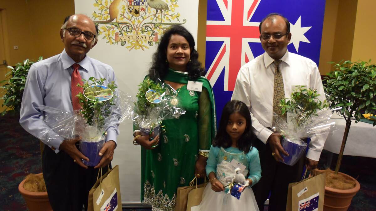 Chitta Ranjan, Lipka, Sudipta and Debasmita Sarker from Bangladesh. Nine years after moving to Australia, the Sarker family have embraced their citizenship with gusto and gratitude. 