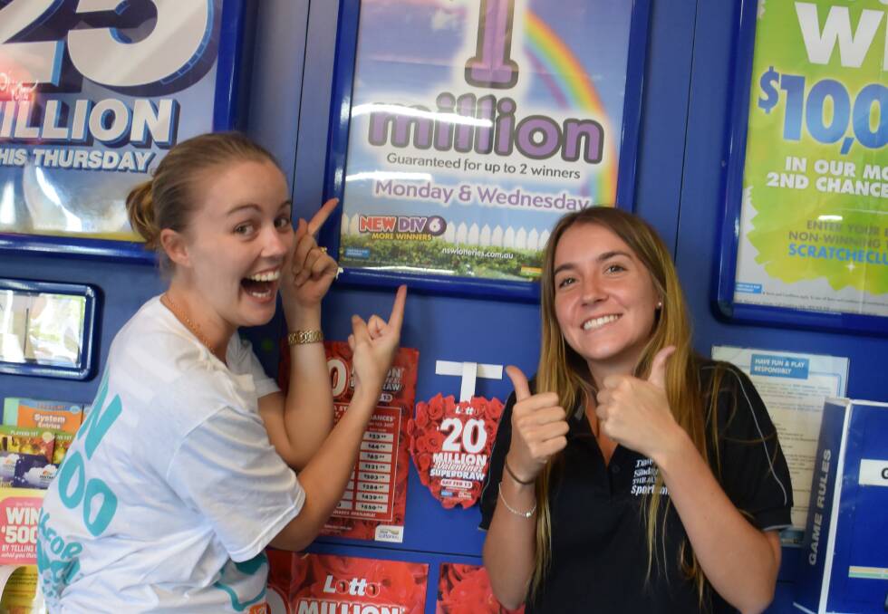 Tully's Newsagency manager Tracey Tull and staff member Rebekah McCarthy are pretty excited.