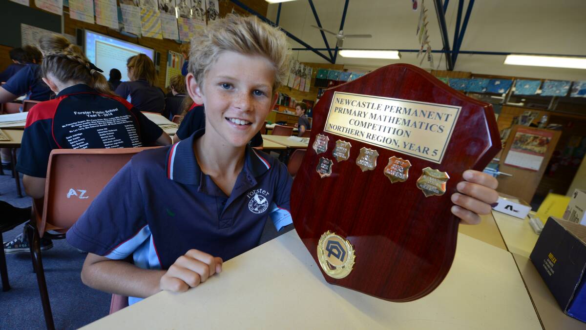 WHIZ KID: Charlie Naylor from Forster Public School recently took out the top prize in this year’s Newcastle Permanent Primary Schools Mathematics Competition.