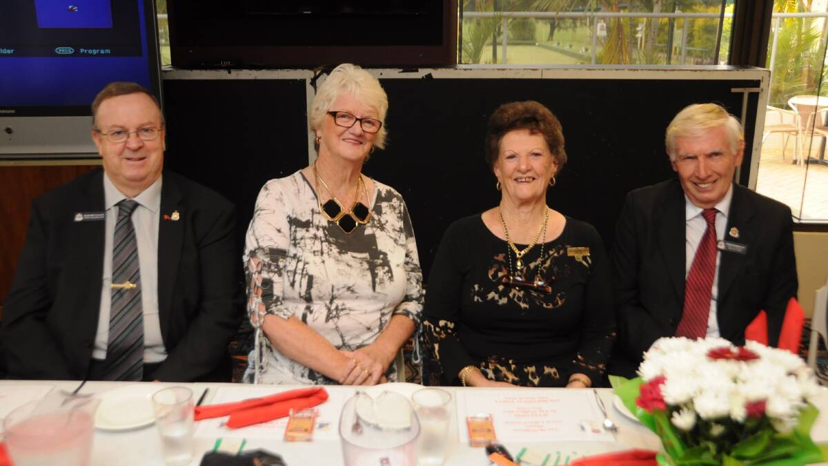 SPECIAL GUESTS: RSL State Councillor Bob Metcalfe, Forster Tuncurry Memorial Services Club board president Claire Fletcher, Great Lakes Council Mayor Jan McWilliams and state coordinator of RSL Day Clubs Tom Barnsley celebrate the Wallis Lakes RSL Day Club’s 15th birthday. 
