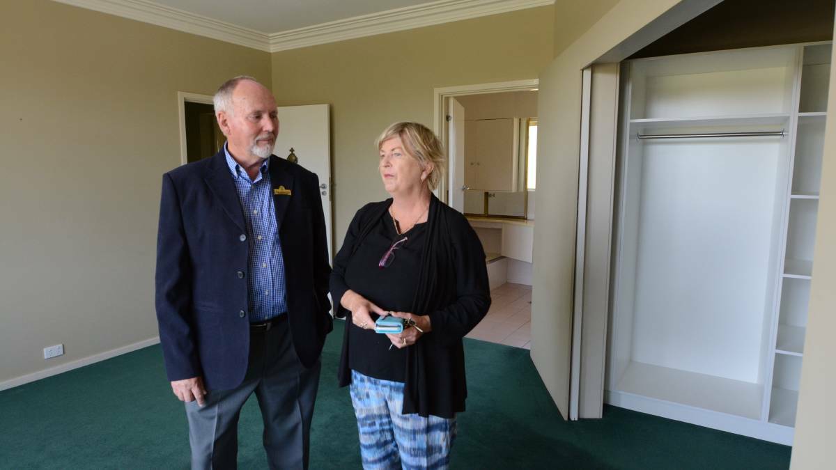 Great Lakes Councillor Jim Morwitch and Forster Neighbourhood Centre manager Trish Wallace take a look around the new shelter back in September.