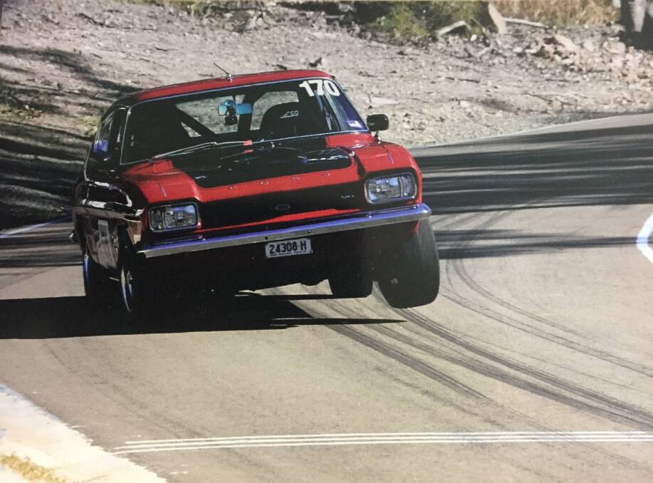 State champion: Ron Gallagher, in his 1970 V6 Ford Capri, claimed six wins and a second place in the 2017 CAMS NSW Hillclimb Championship series. Photo: Supplied. 
