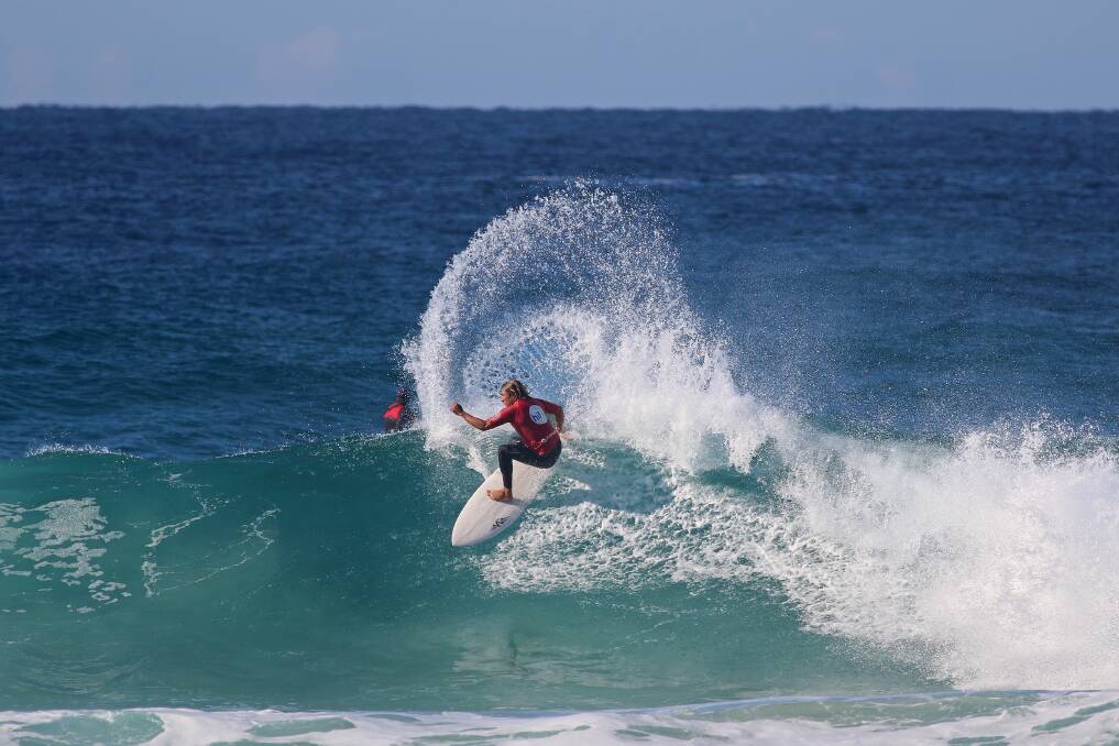 Making waves: Surfmasters competitor Bryden Galbraith will take to the water at Boomerang Beach. Photo: Ethan Smith/ Surfing NSW.